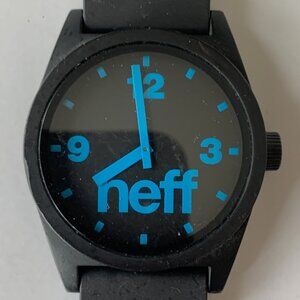 NEFF DAILY WATCH UNISEX BLACK BLUE 50M SILICONE BAND